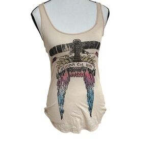 Y2K Guess Women's Cream Graphic Tank Top